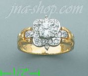 14K Gold Fancy CZ & Thumb Ring - Click Image to Close