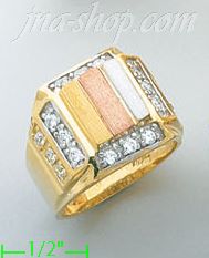 14K Gold Assorted Men's Ring - Click Image to Close