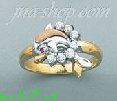 14K Gold Ladies' Ring - Click Image to Close