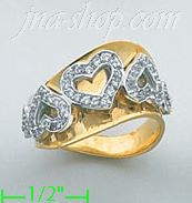 14K Gold Fancy CZ Ring - Click Image to Close