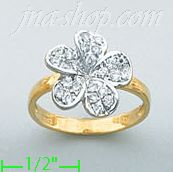 14K Gold Fancy CZ Ring - Click Image to Close