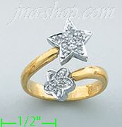 14K Gold Fancy CZ Ring - Click Image to Close