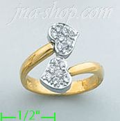 14K Gold Fancy CZ Ring - Click Image to Close