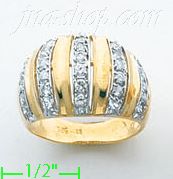 14K Gold Fancy CZ Ring - Click Image to Close