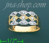 14K Gold Fancy CZ Ring - Click Image to Close