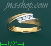 14K Gold Fancy CZ Ring - Click Image to Close