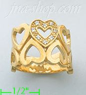 14K Gold Fancy CZ Ring - Click Image to Close