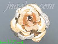 14K Gold Fancy Roses Sets Ring - Click Image to Close