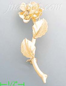 14K Gold Fancy Roses Sets Pin - Click Image to Close
