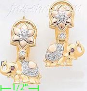 14K Gold Fancy CZ Sets Earrings - Click Image to Close