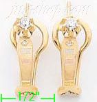 14K Gold Fancy CZ Sets Earrings - Click Image to Close