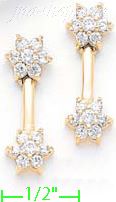 14K Gold Fancy CZ Sets Earrings - Click Image to Close