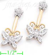 14K Gold Fancy CZ Sets Earrings - Click Image to Close