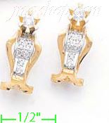 14K Gold Fancy CZ Sets Earrings - Click Image to Close