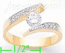 14K Gold Fancy CZ Sets Ring - Click Image to Close