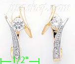 14K Gold Fancy CZ Sets Earrings - Click Image to Close