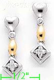 14K Gold Fancy CZ Sets Earrings - Click Image to Close