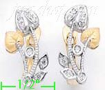 14K Gold Fancy CZ Sets Earrings - Click Image to Close