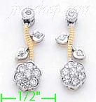 14K Gold Fancy CZ Sets Earrings - Click Image to Close