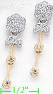 14K Gold Fancy CZ Sets Earrings - Click Image to Close