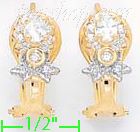 14K Gold Fancy CZ Sets Earrings - Click Image to Close