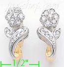 14K Gold Fancy CZ Sets Earrings - Click Image to Close