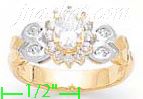 14K Gold Fancy CZ Sets Ring - Click Image to Close