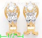 14K Gold Fancy CZ Sets Earrings - Click Image to Close