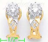 14K Gold Fancy CZ Sets Earrings - Click Image to Close