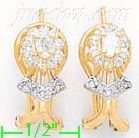 14K Gold Fancy CZ Sets Earrings - Click Image to Close