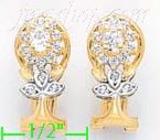 14K Gold Fancy CZ Sets Earrings - Click Image to Close