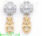 14K Gold Fancy CZ Sets Earrings - Click Image to Close