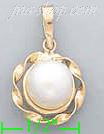 14K Gold Fancy Pearl Sets Charm Pendant - Click Image to Close