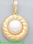 14K Gold Fancy Pearl Sets Charm Pendant - Click Image to Close