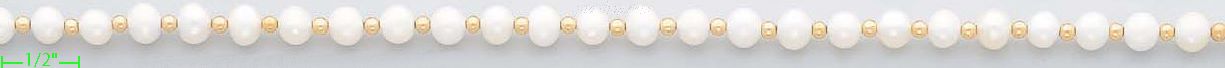 14K Gold Fancy Pearl Sets Necklace 18" - Click Image to Close