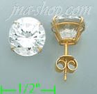 14K Gold Stud Earrings - Click Image to Close