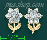 14K Gold Stud Earrings - Click Image to Close