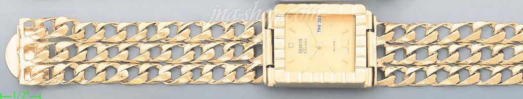 14K Gold Link Watch - Click Image to Close