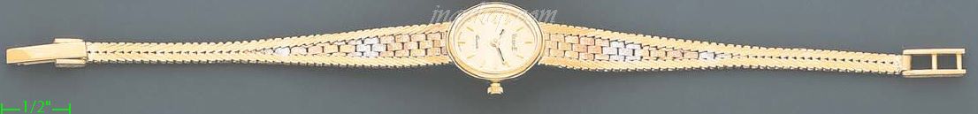 14K Gold Italian Fancy Watch - Click Image to Close