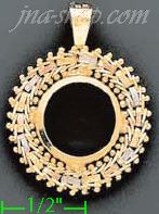 14K Gold Bezel Coin Charm Pendant