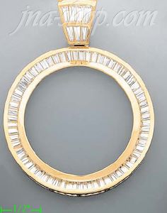 14K Gold Bezel Coin Charm Pendant