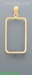 14K Gold Bezel Coin Charm Pendant