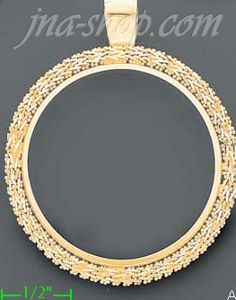 14K Gold Bezel Coin Charm Pendant