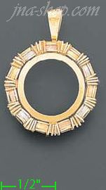14K Gold Bezel Coin Charm Pendant