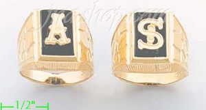 14K Gold Initial Letter Ring