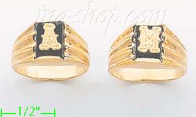 14K Gold Initial Letter Ring