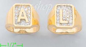 14K Gold Initial Letter Ring