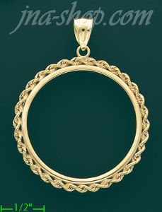 14K Gold 60 Peso Bezel Coin Charm Pendant