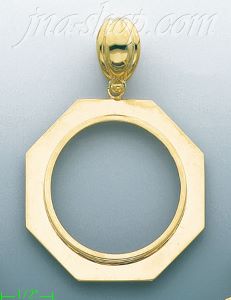 14K Gold 51 Peso Bezel Coin Charm Pendant