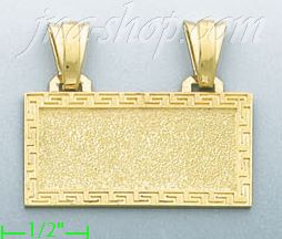 14K Gold Name Plate Charm Pendant